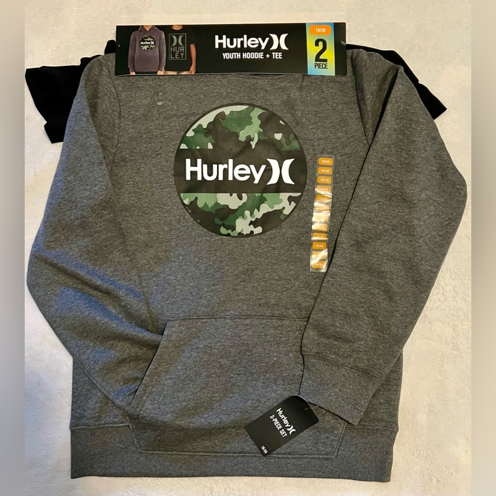 HURLEY NWT youth 2 piece hoodie & Tee size 18/20